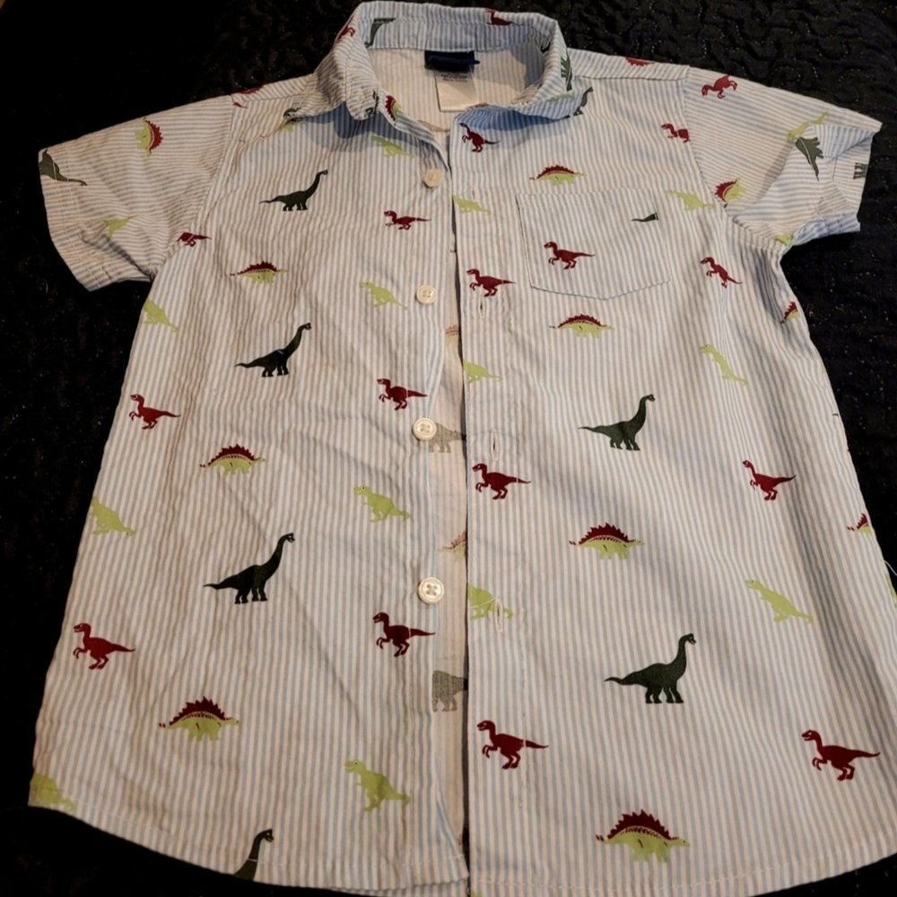 Dinosaur Adventure Kids Button Down Shirt - Multicolor